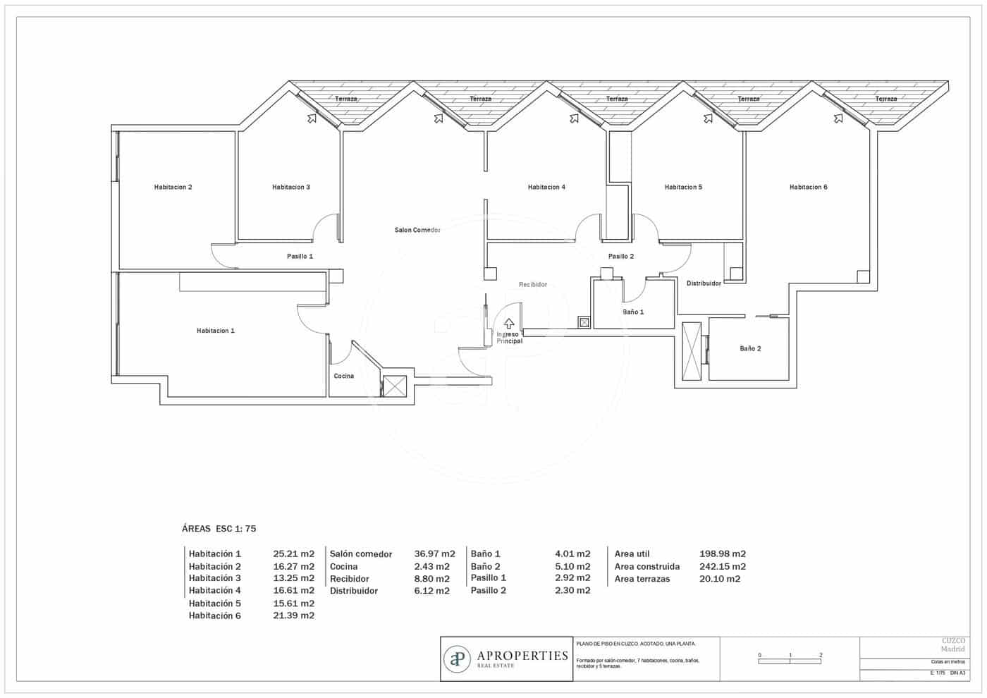 6 chambre Appartement à vendre à Madrid ville - 1 432 000 € (Ref: 8332464)