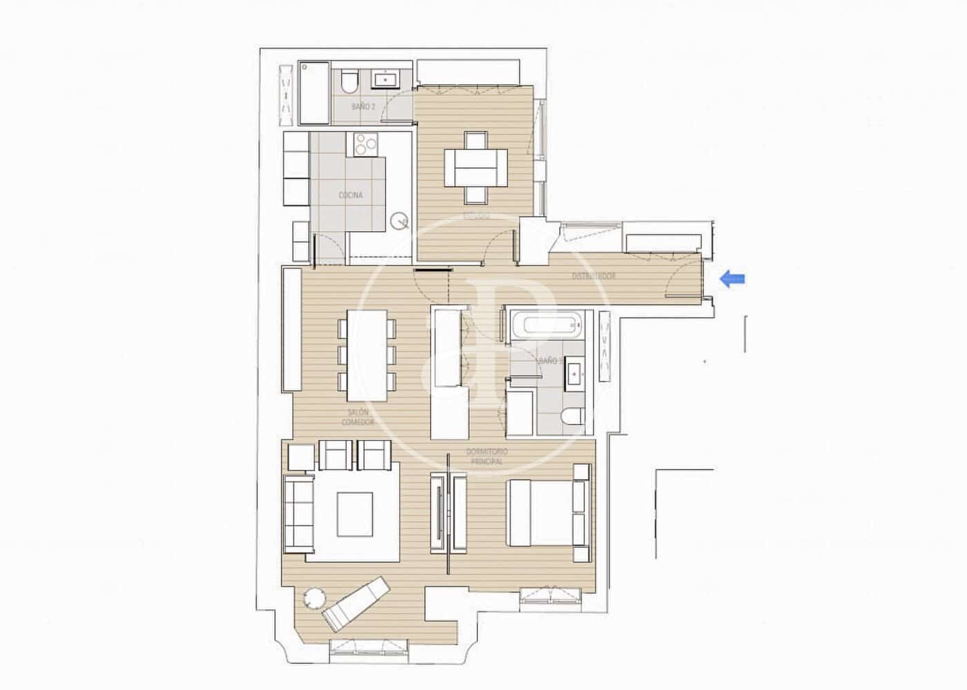 2 soverom Leilighet til leie i Madrid by med svømmebasseng - € 3 700 (Ref: 8726355)