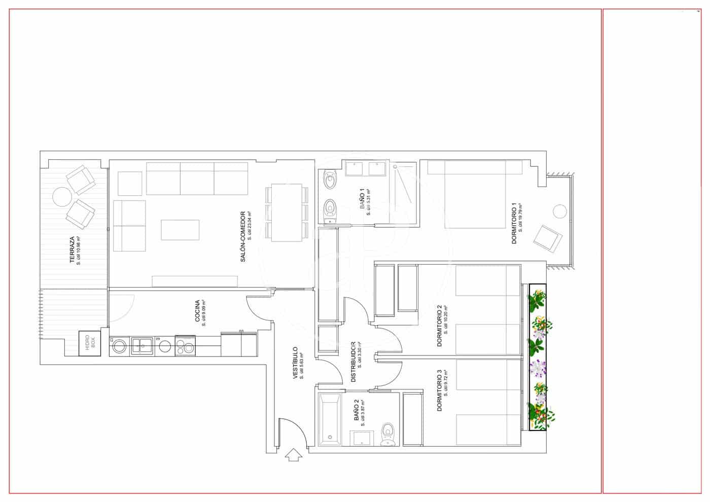 3 sovrum Lägenhet att hyra i Madrid stad med pool garage - 2 700 € (Ref: 8817993)
