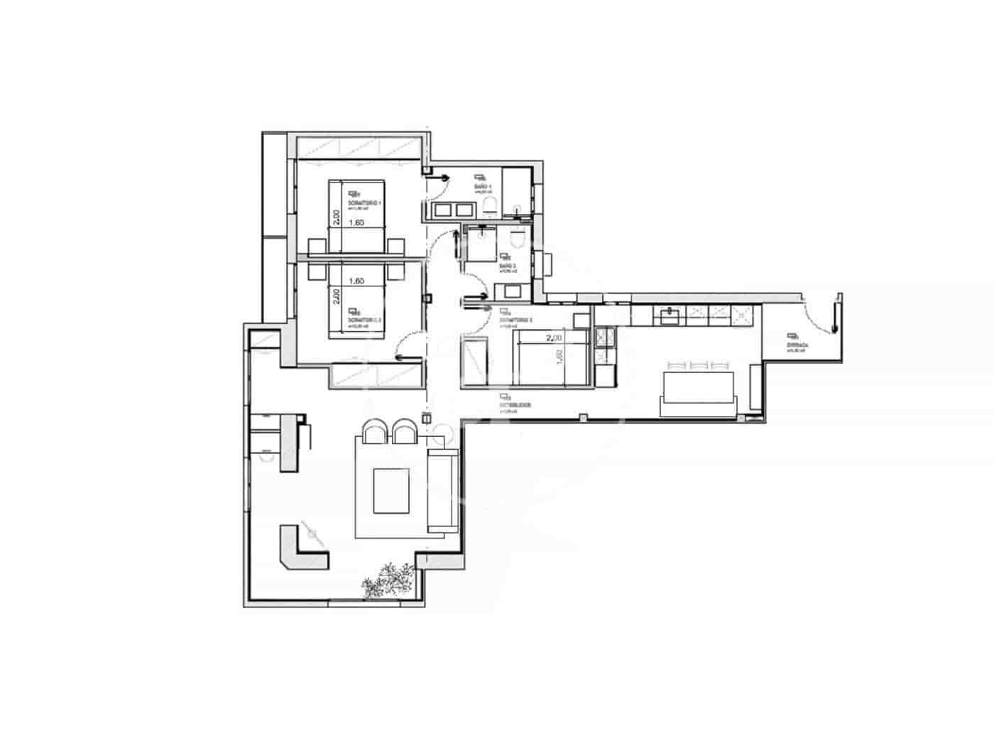 3 camera da letto Appartamento da affittare in Madrid citta - 4.700 € (Rif: 9012610)
