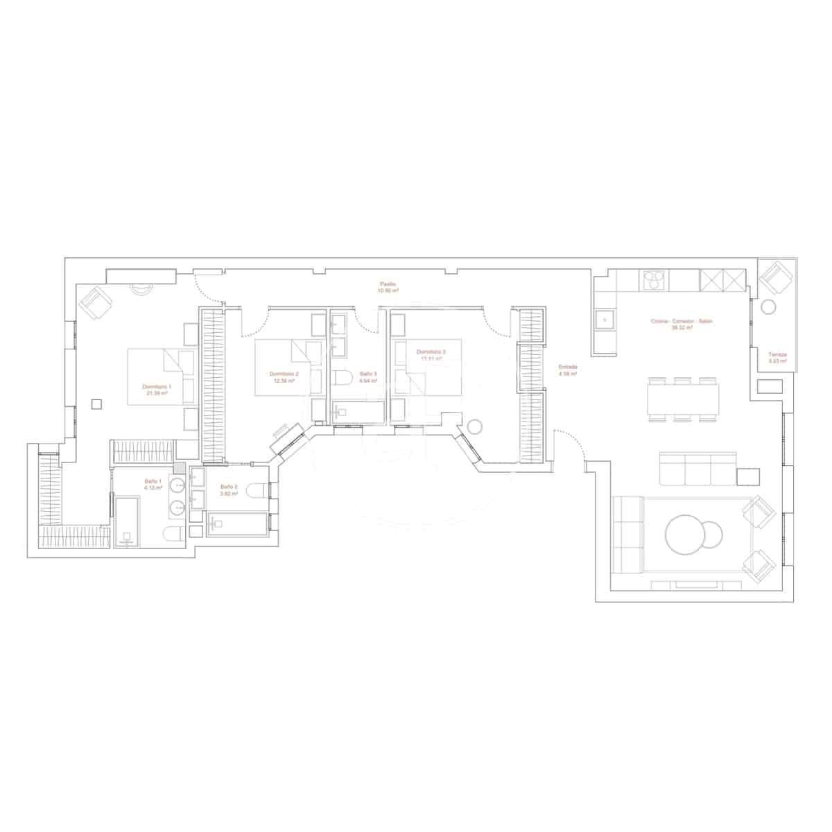 3 soverom Leilighet til salgs i Madrid by - € 1 800 000 (Ref: 9104868)