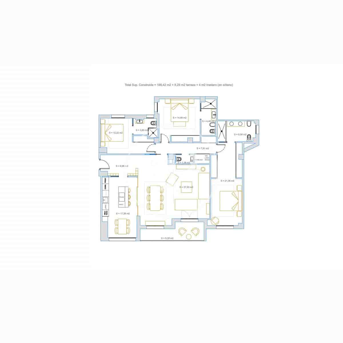 3 soveværelse Lejlighed til salg i Madrid by - € 2.490.000 (Ref: 9112579)