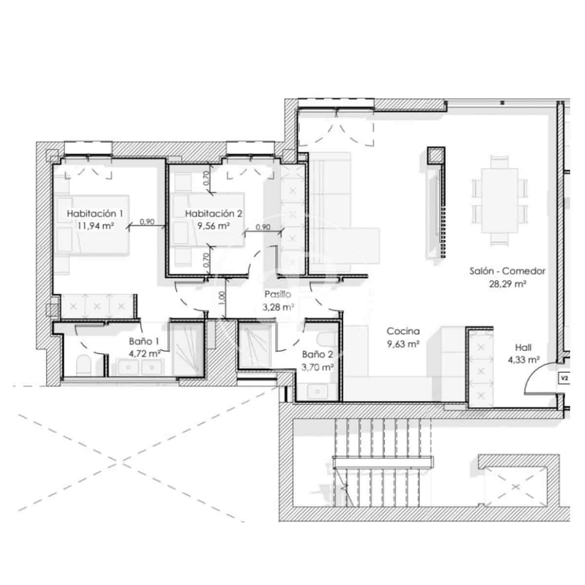 2 soveværelse Lejlighed til salg i Madrid by - € 1.060.000 (Ref: 9215406)