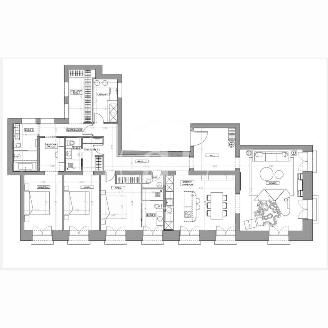 Apartamento de 3 habitaciones en Madrid ciudad en venta - 3.800.000 € (Ref: 9236895)