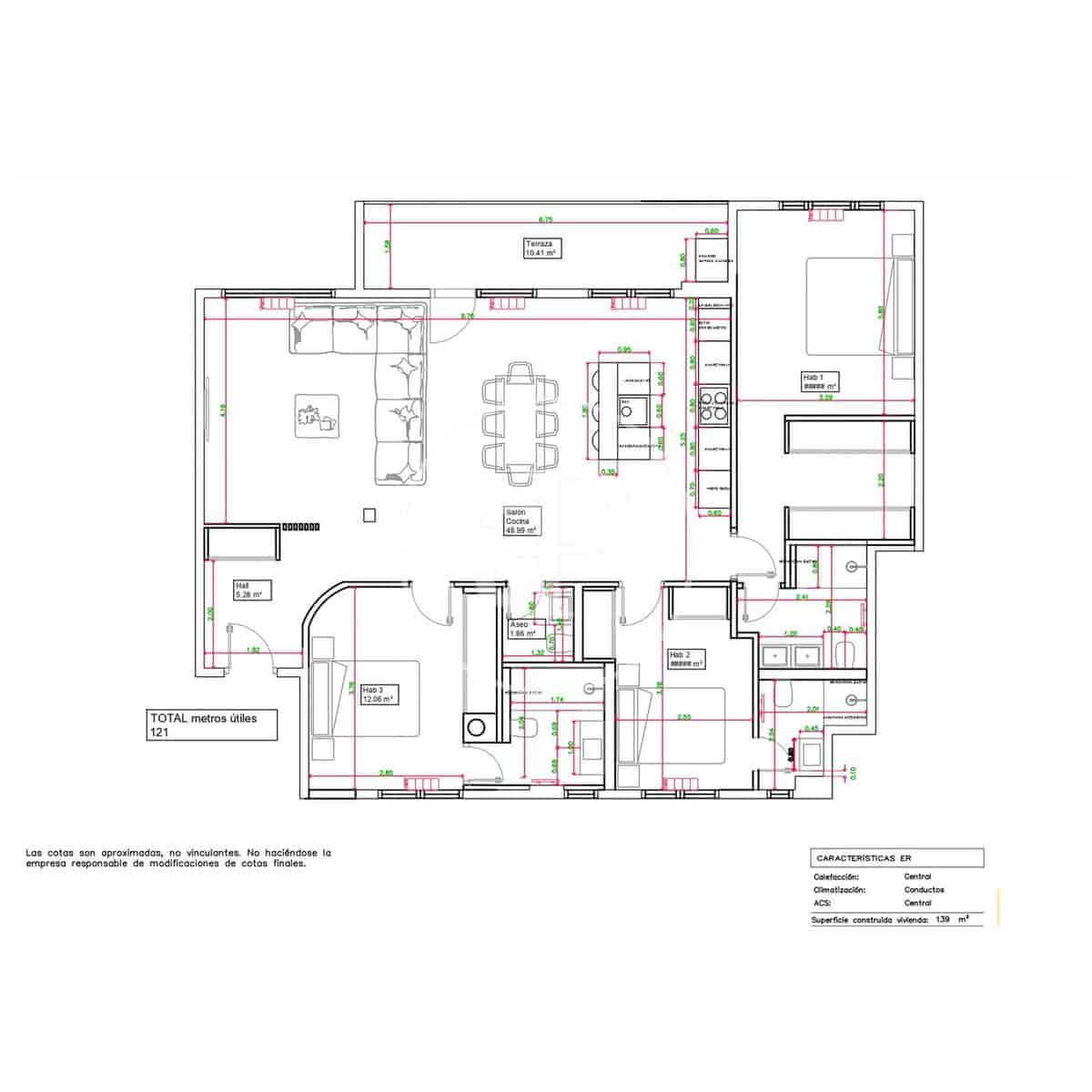 3 soveværelse Lejlighed til salg i Madrid by - € 1.395.000 (Ref: 9255297)