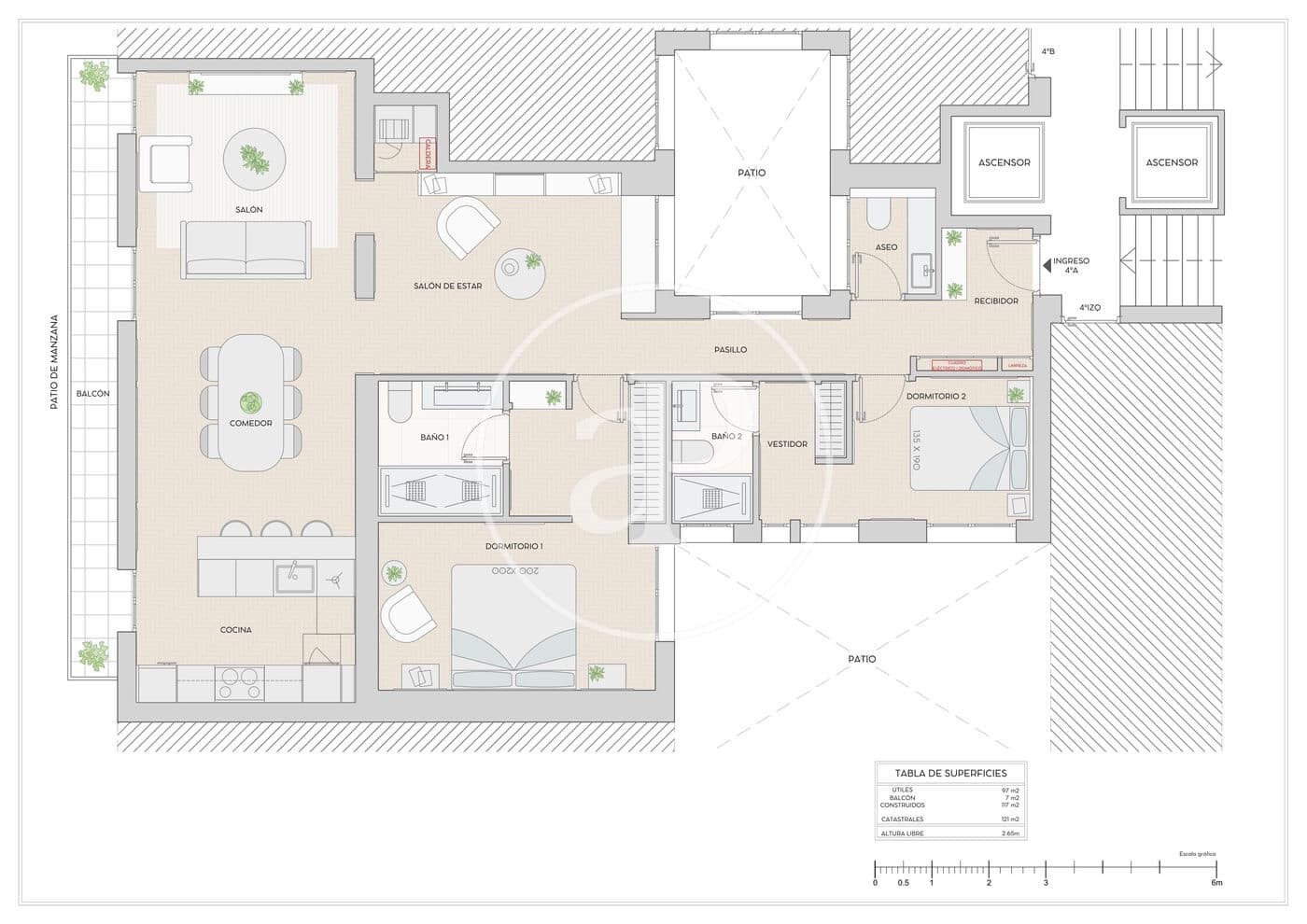 2 camera da letto Appartamento in vendita in Madrid citta - 2.279.000 € (Rif: 9291569)