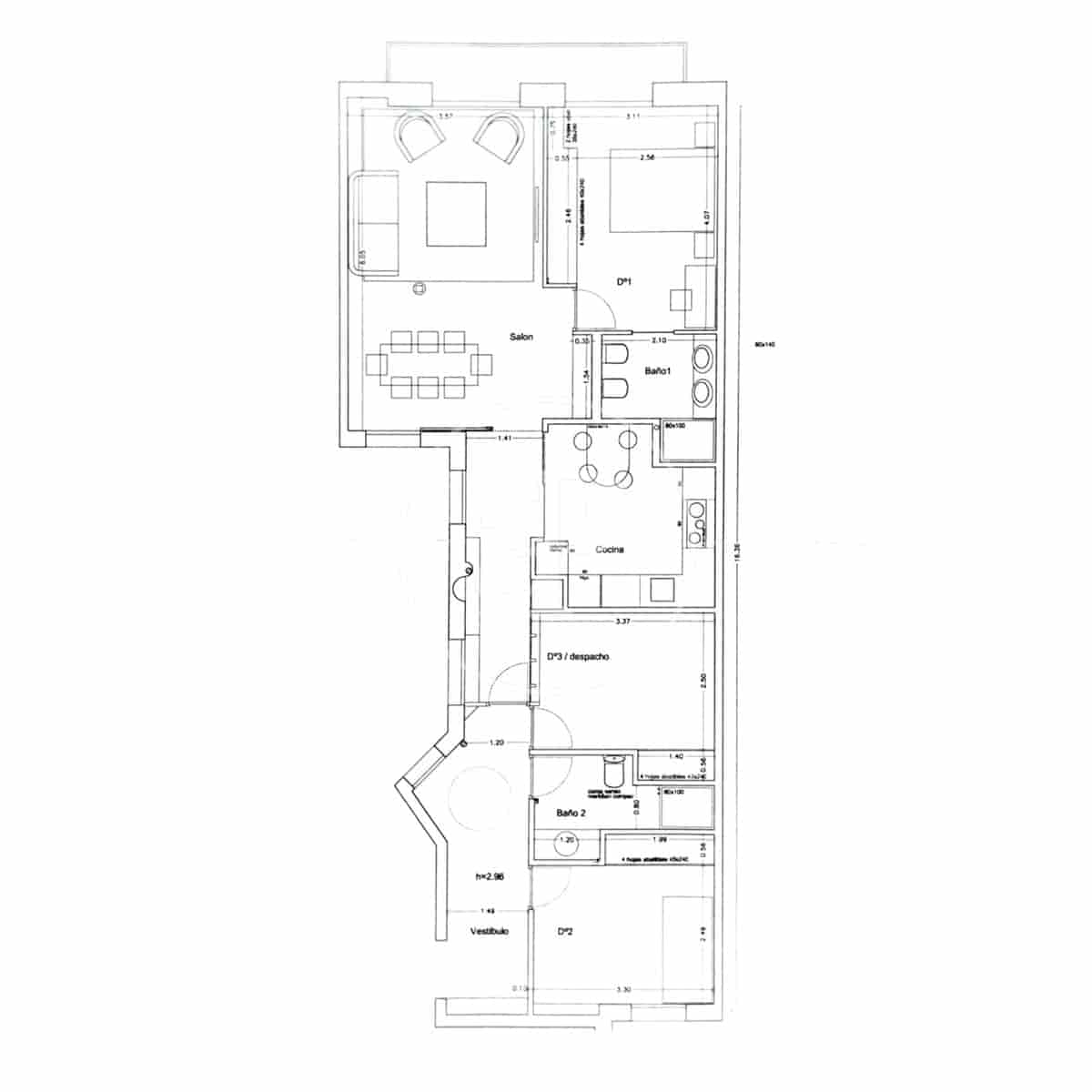 Apartamento de 3 habitaciones en Madrid ciudad en alquiler - 3.400 € (Ref: 9326471)