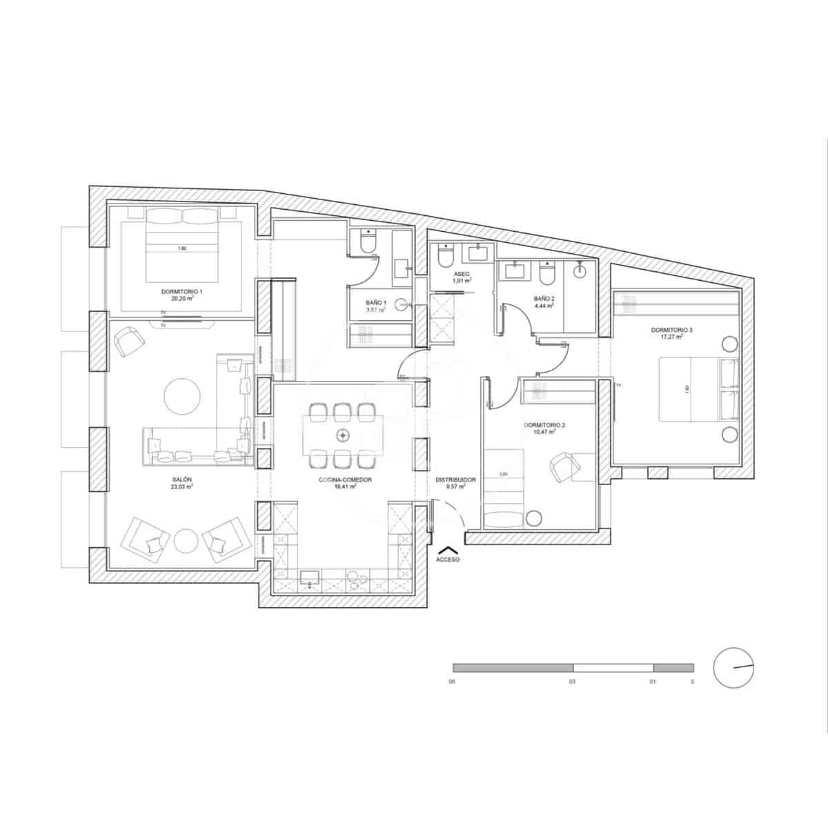 3 soveværelse Lejlighed til salg i Madrid by - € 1.230.000 (Ref: 9326475)