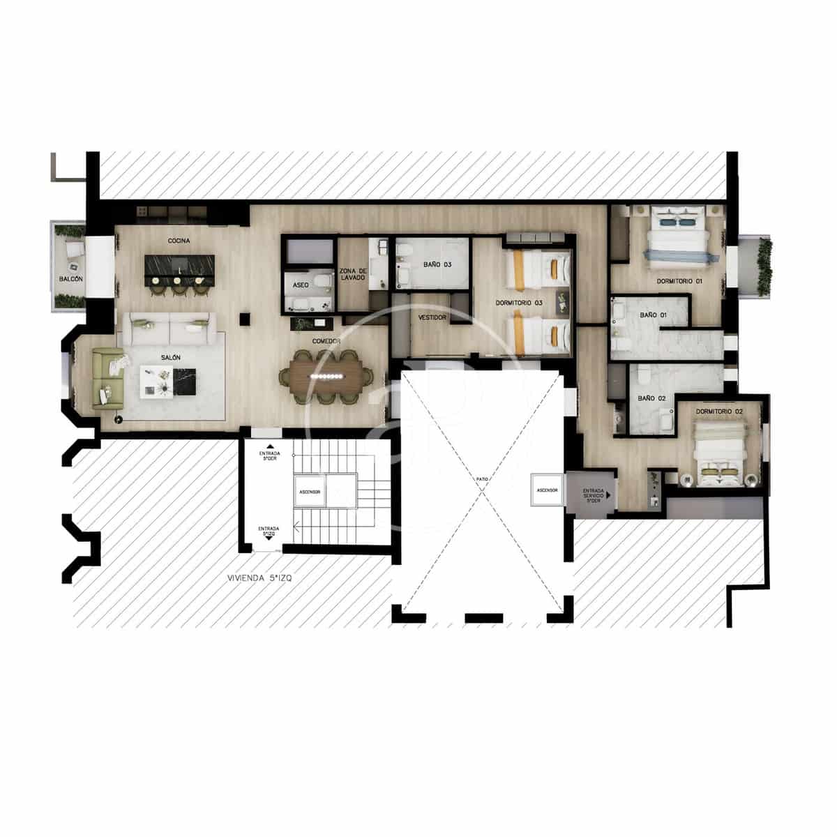 3 camera da letto Appartamento in vendita in Madrid citta - 2.059.000 € (Rif: 9349563)