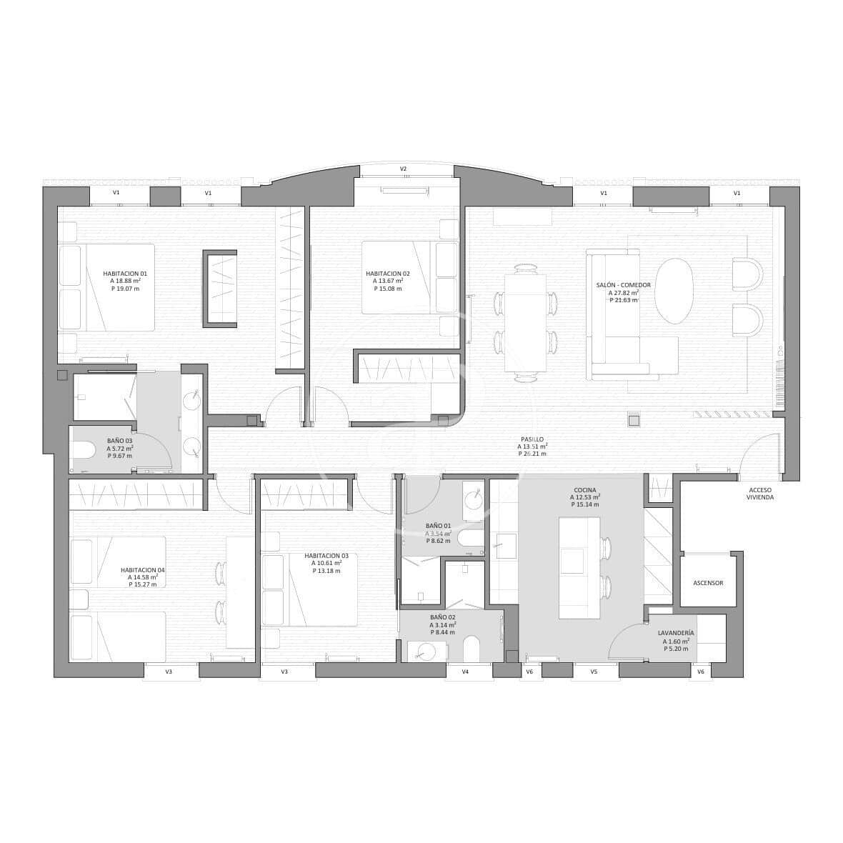 4 soverom Leilighet til salgs i Madrid by - € 1 580 000 (Ref: 9367518)