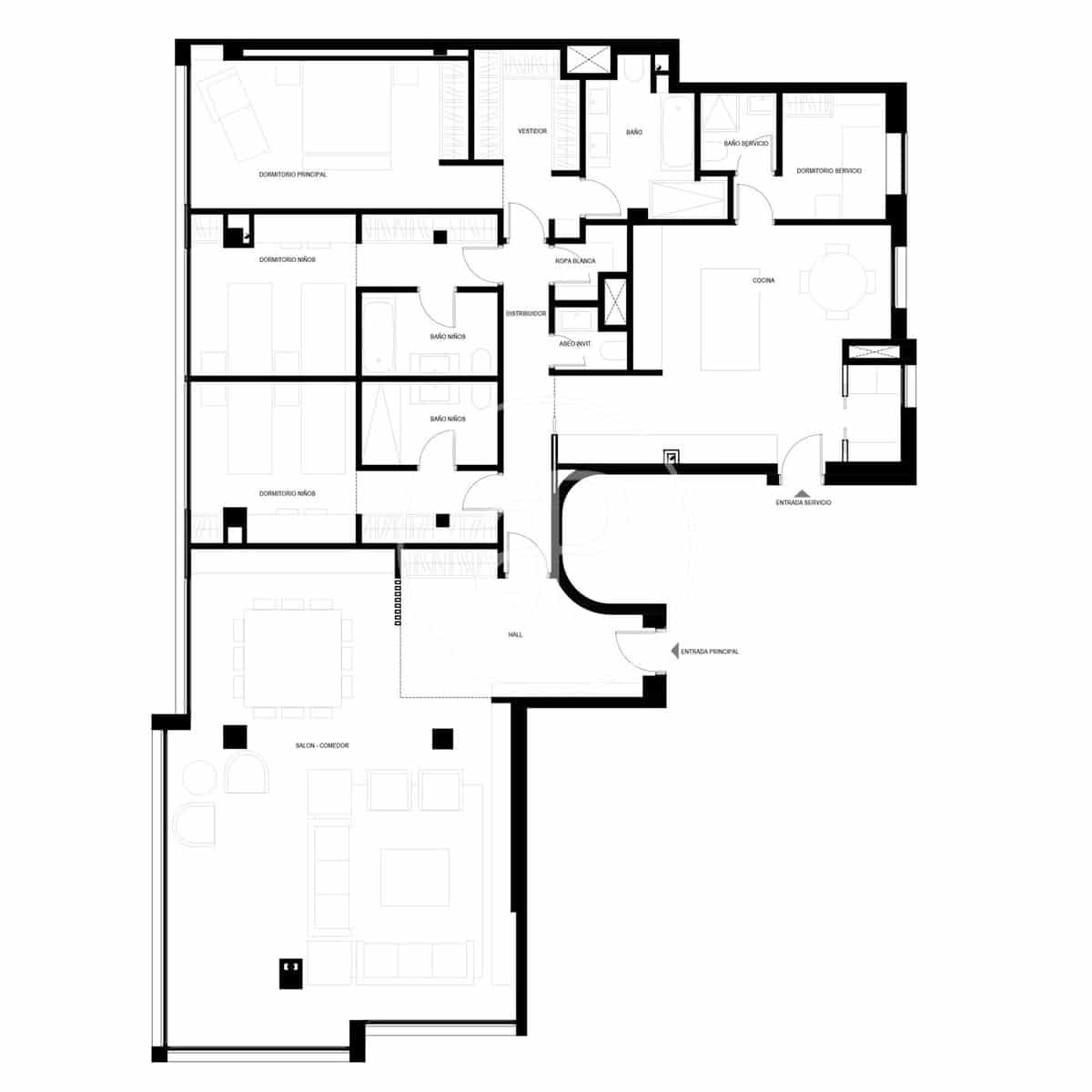 4 camera da letto Appartamento in vendita in Madrid citta - 2.800.000 € (Rif: 9385617)