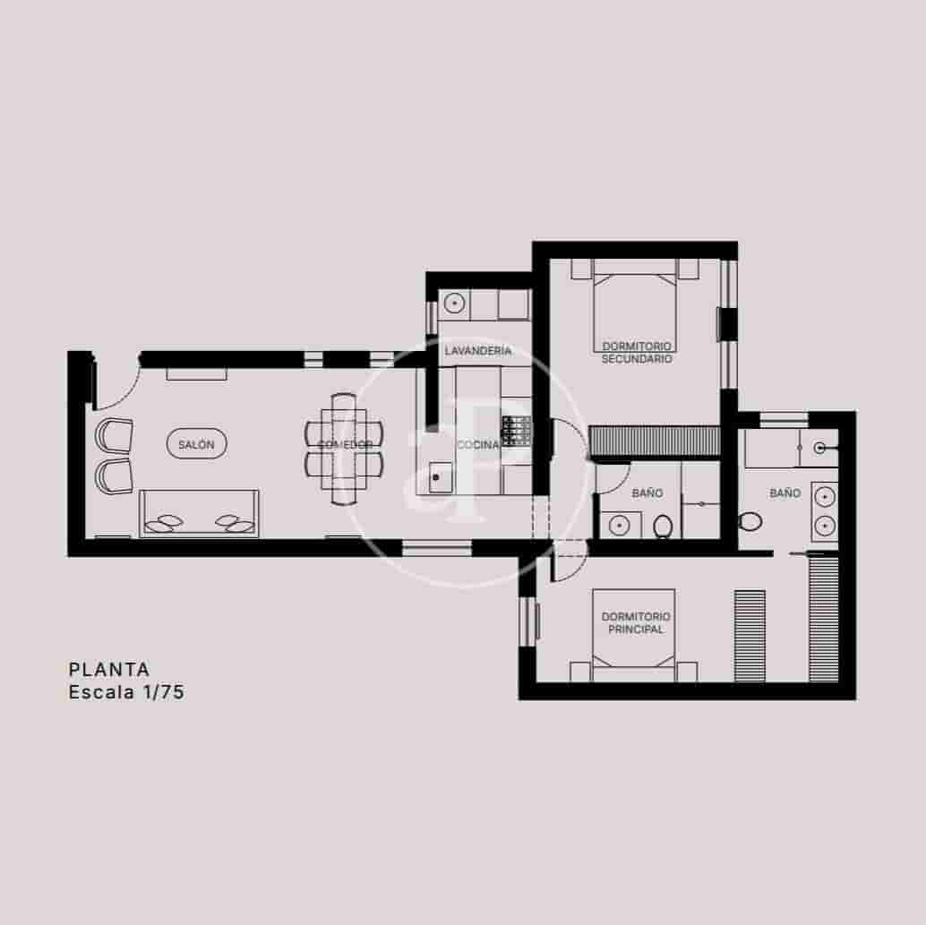 Apartamento de 2 habitaciones en Madrid ciudad en venta - 1.050.000 € (Ref: 9390884)