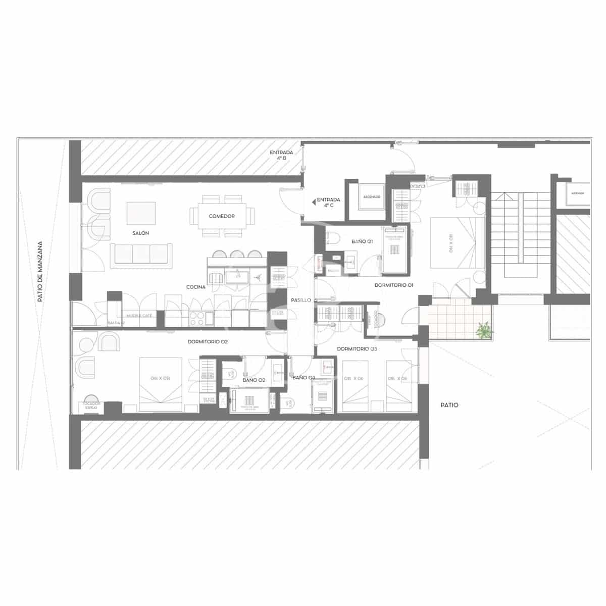 3 soveværelse Lejlighed til salg i Madrid by - € 1.775.000 (Ref: 9449197)