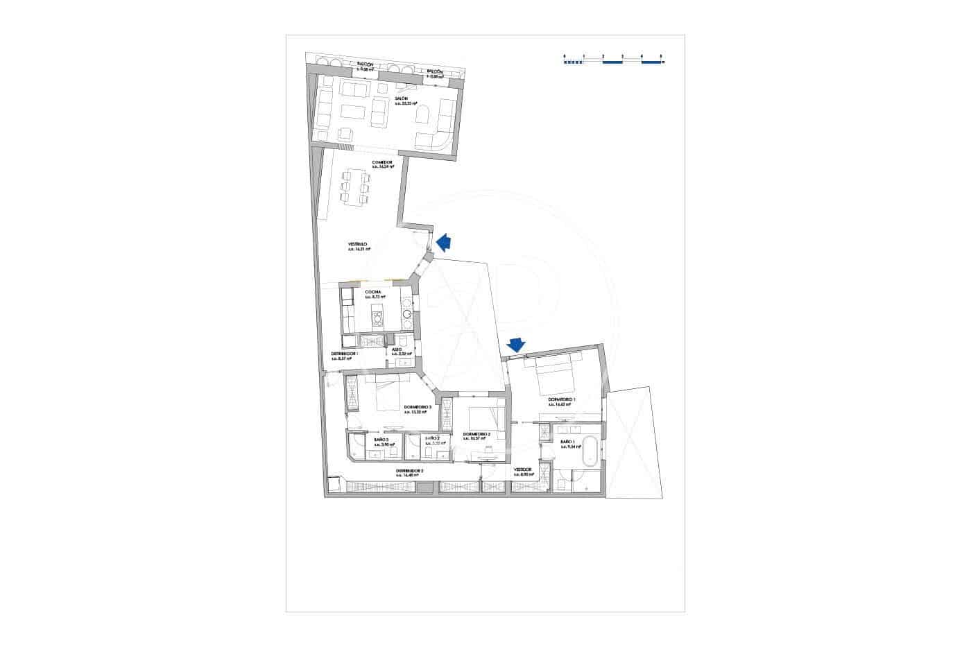 3 sovrum Lägenhet att hyra i Madrid stad med pool - 5 500 € (Ref: 9452140)