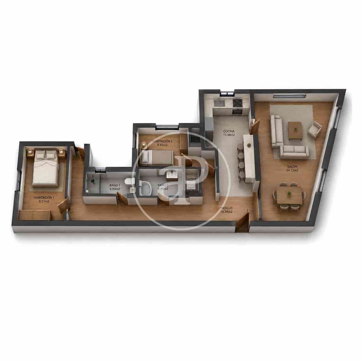 2 bedroom Apartment for sale in Madrid city - € 899,000 (Ref: 9541109)