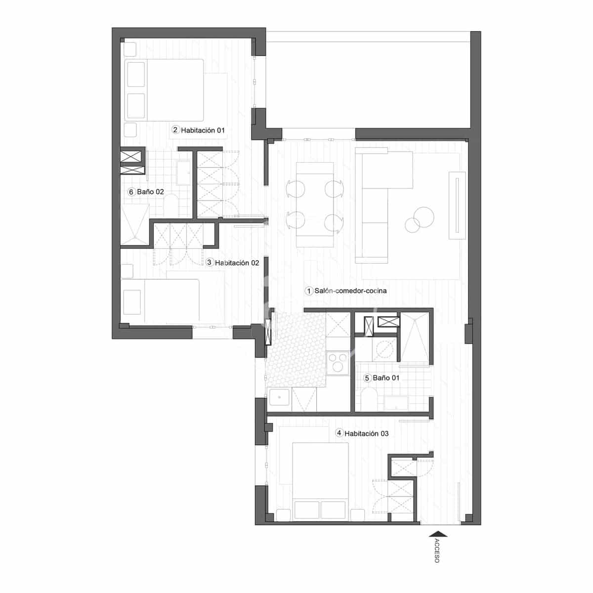 3 makuuhuone Huoneisto myytävänä paikassa Madrid kaupunki - 695 000 € (Ref: 9591300)