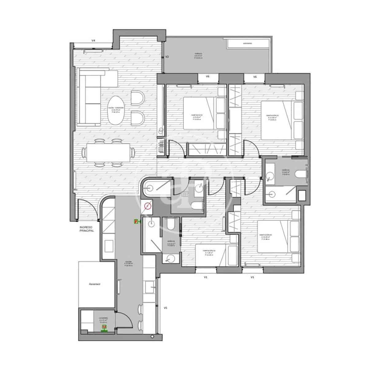 4 makuuhuone Huoneisto myytävänä paikassa Madrid kaupunki - 1 200 000 € (Ref: 9591317)