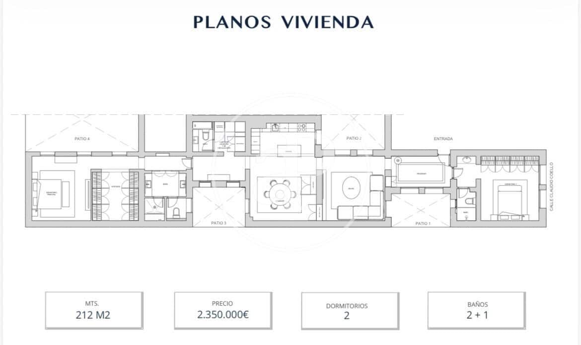 2 quarto Apartamento para venda em Madrid cidade - 2 190 000 € (Ref: 9608083)