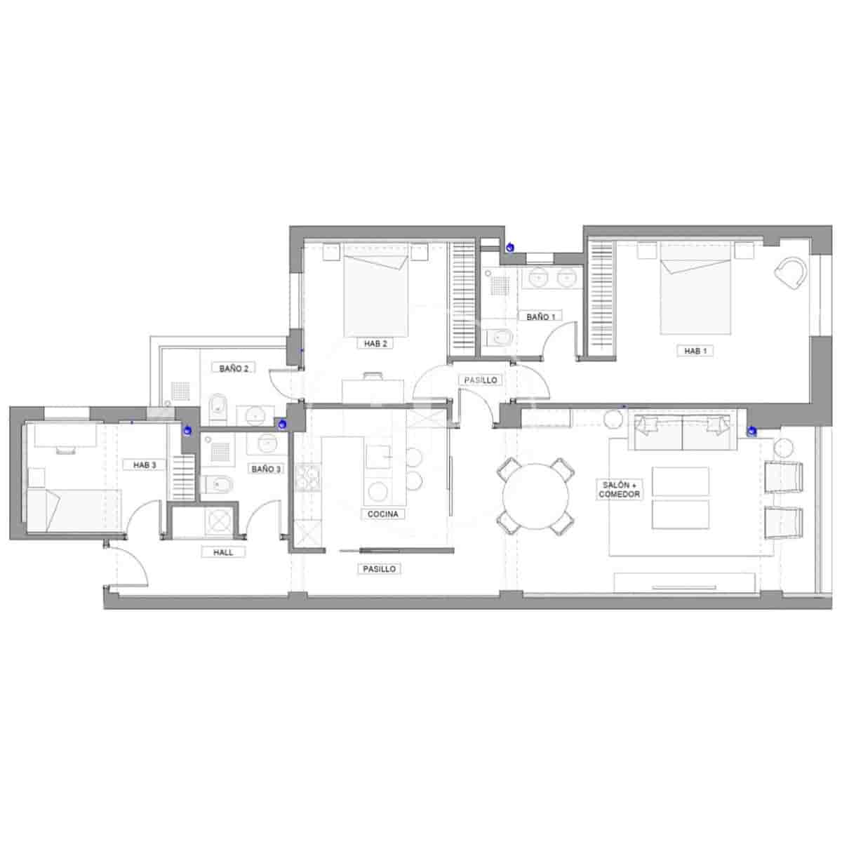 3 Zimmer Apartment zu verkaufen in Madrid Stadt - 1.390.000 € (Ref: 9616154)
