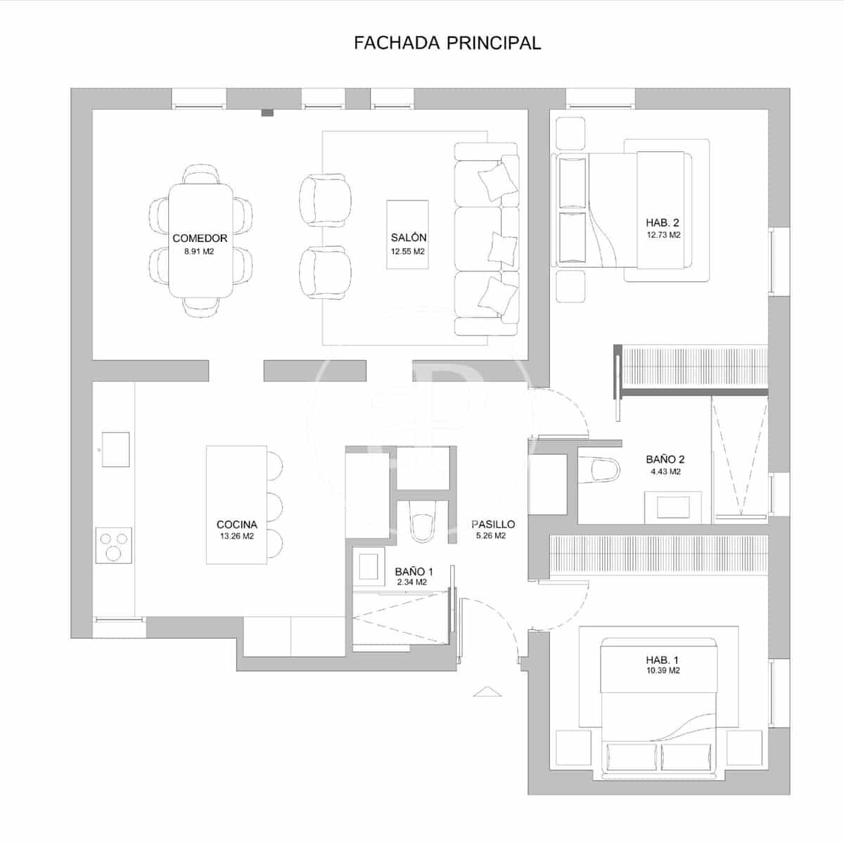 2 makuuhuone Huoneisto myytävänä paikassa Madrid kaupunki - 1 250 000 € (Ref: 9719975)