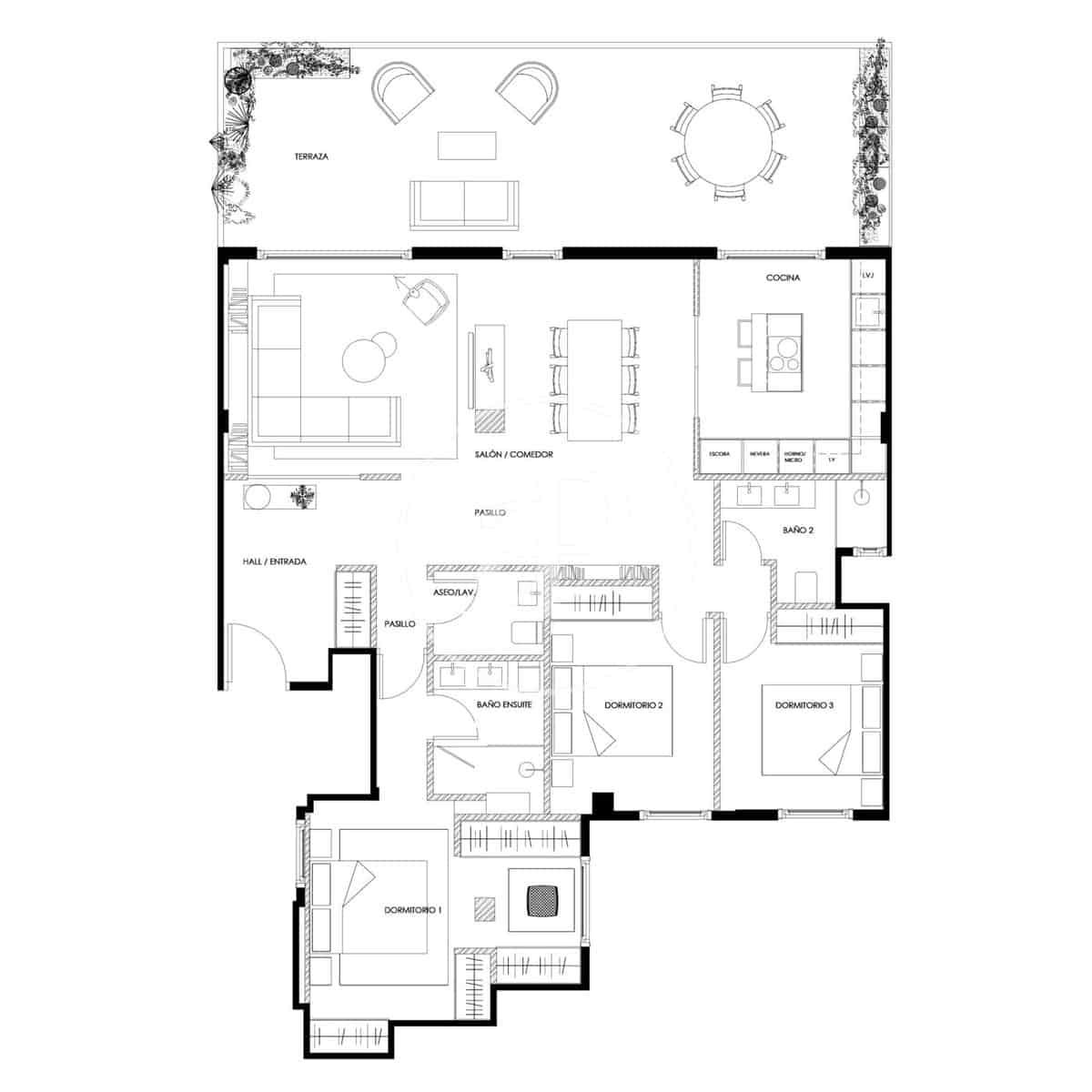 3 makuuhuone Kattohuoneisto myytävänä paikassa Madrid kaupunki - 1 645 000 € (Ref: 9752044)