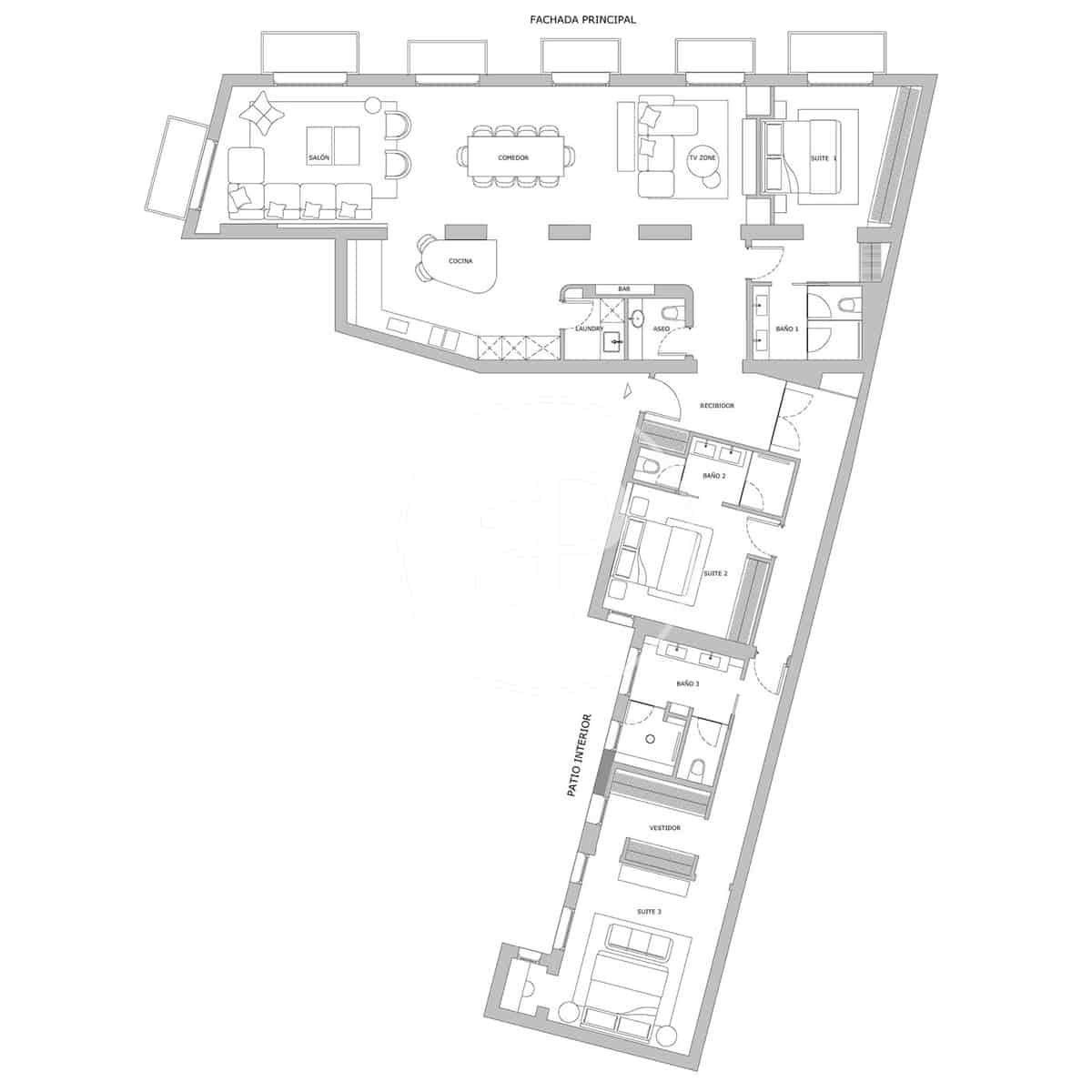 3 chambre Appartement à vendre à Madrid ville - 3 100 000 € (Ref: 9758863)