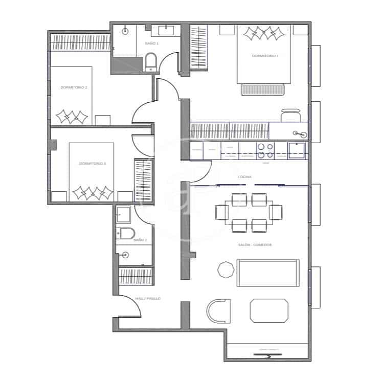 3 quarto Apartamento para venda em Madrid cidade - 1 045 000 € (Ref: 9770676)