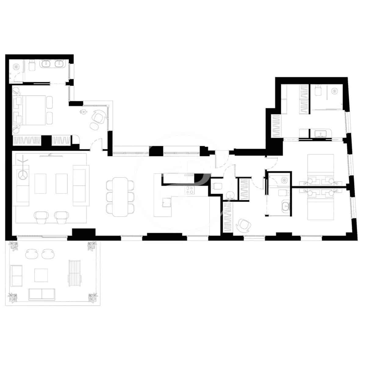 3 soveværelse Lejlighed til leje i Madrid by med garage - € 8.250 (Ref: 9770677)
