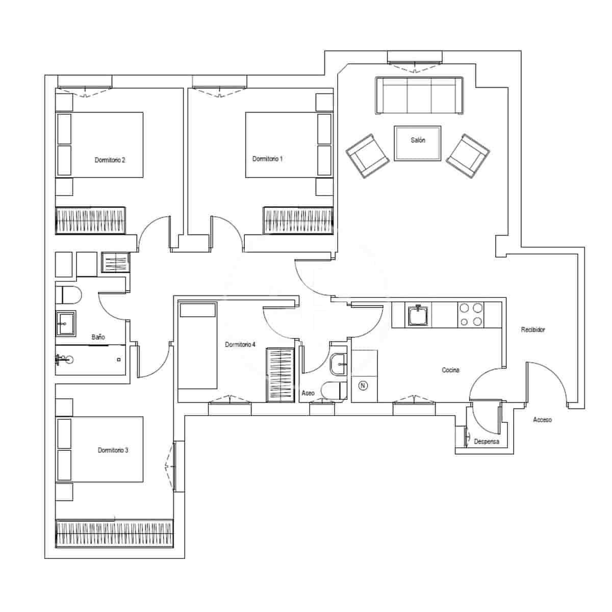 3 soveværelse Lejlighed til salg i Madrid by - € 1.285.000 (Ref: 9783249)