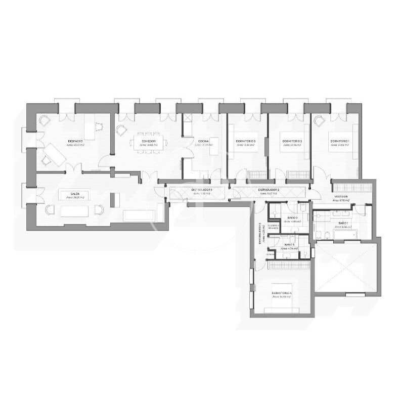 4 slaapkamer Appartement te huur in Madrid stad - € 15.000 (Ref: 9804305)