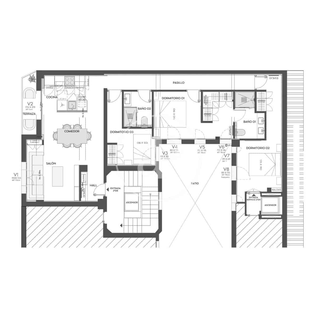 3 camera da letto Appartamento in vendita in Madrid citta - 1.809.000 € (Rif: 9806488)