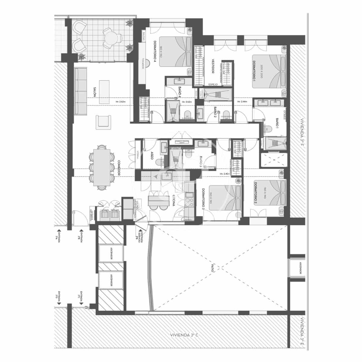 4 soveværelse Lejlighed til salg i Madrid by - € 2.399.000 (Ref: 9811594)