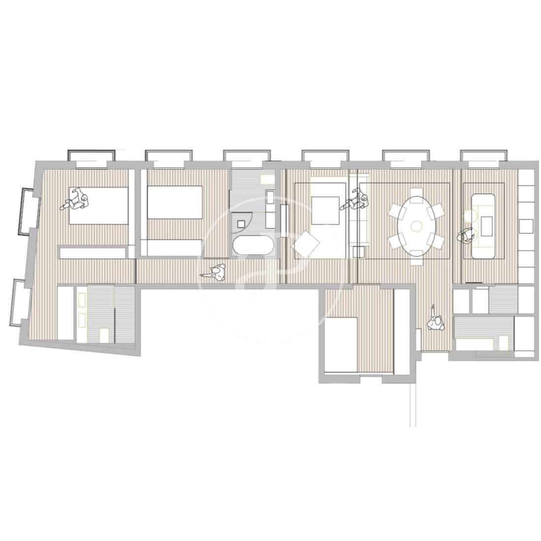 Appartement de 3 chambres à louer à Madrid ville - 4 100 € (Ref: 9831543)