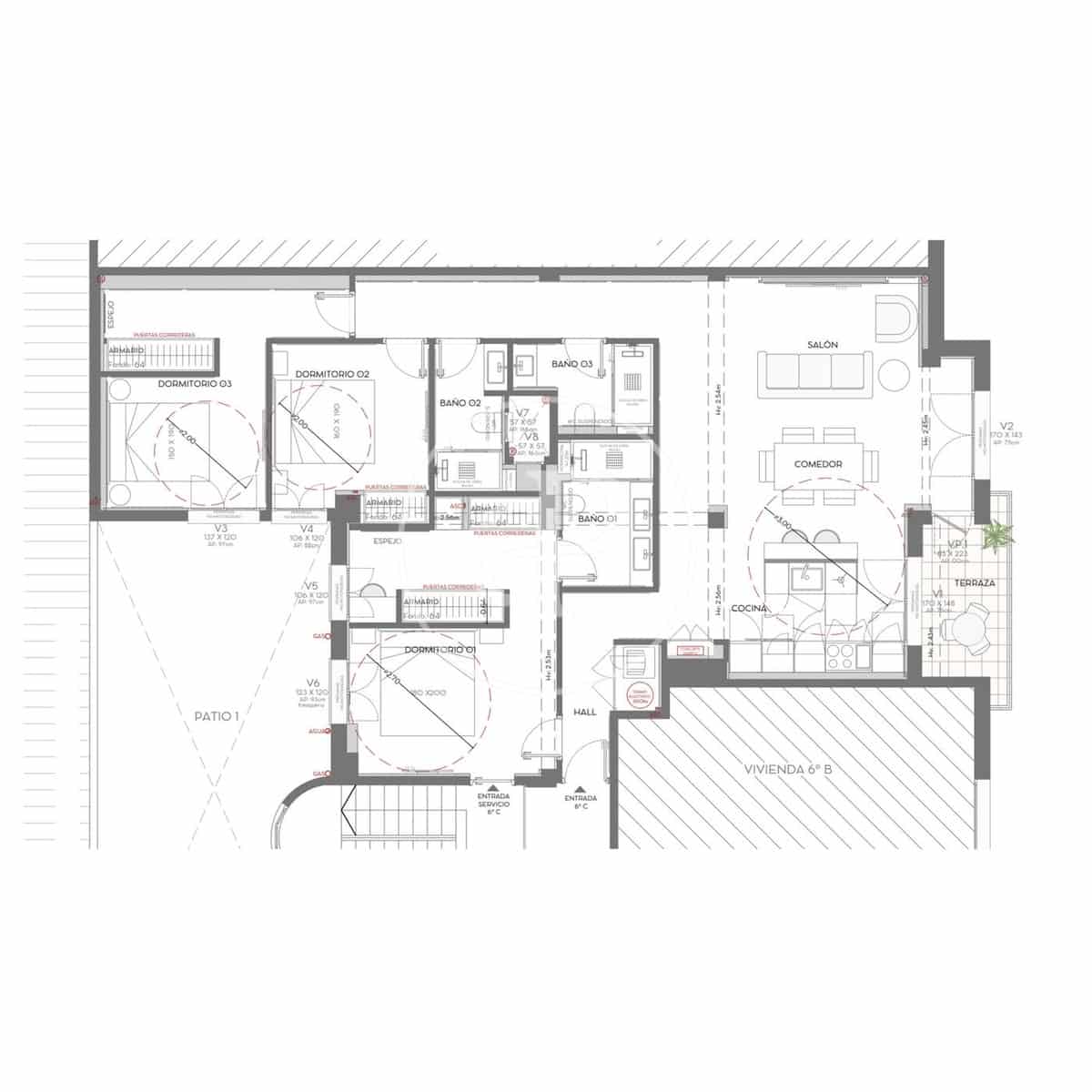 3 makuuhuone Huoneisto myytävänä paikassa Madrid kaupunki - 2 219 000 € (Ref: 9867034)
