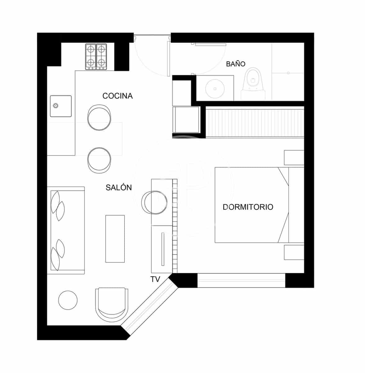 1 Zimmer Apartment zu verkaufen in Madrid Stadt - 399.000 € (Ref: 9894469)