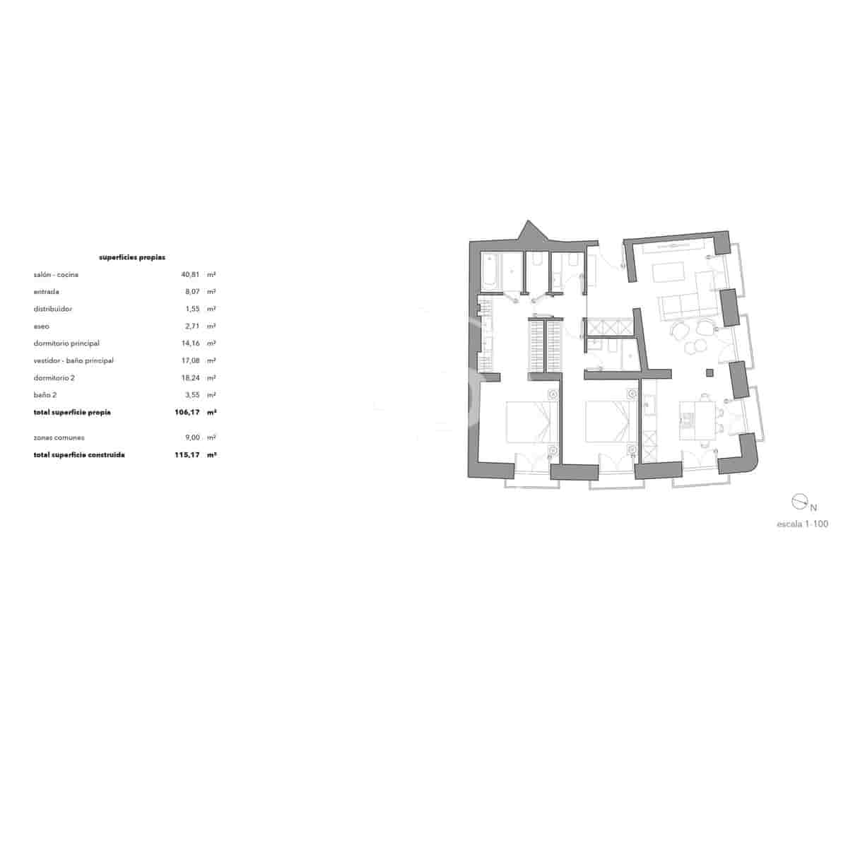 2 bedroom Apartment for sale in Madrid city - € 1,295,000 (Ref: 9904643)