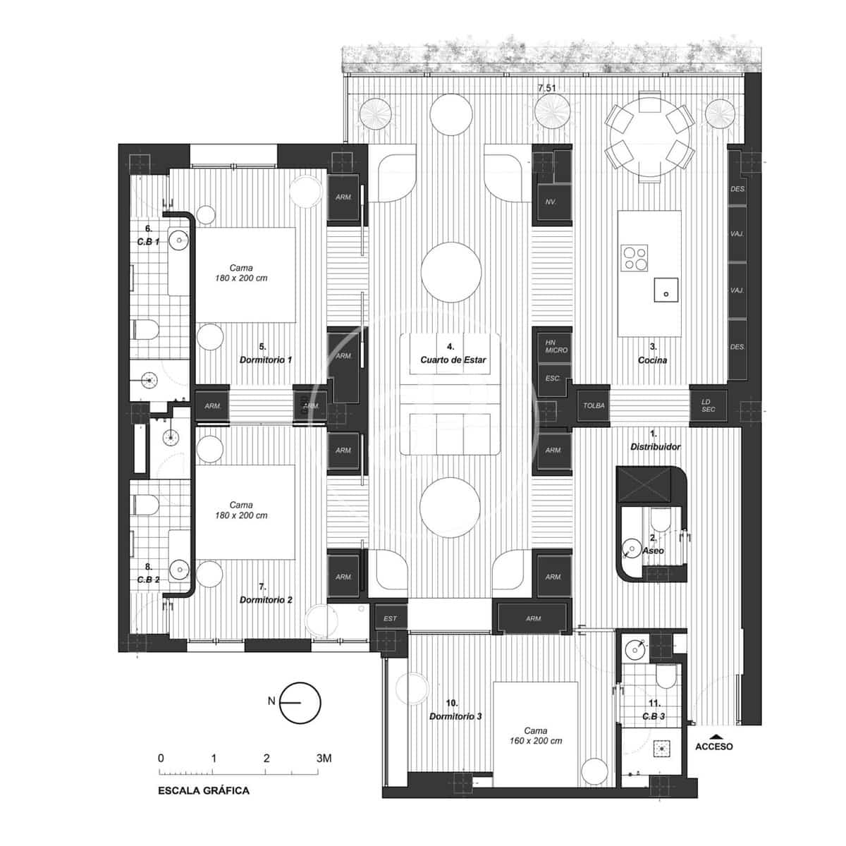 3 camera da letto Appartamento in vendita in Madrid citta - 1.299.000 € (Rif: 9904644)