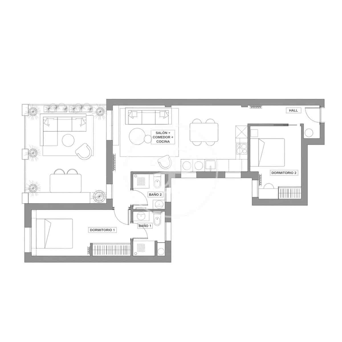 2 bedroom Apartment for sale in Madrid city - € 1,175,000 (Ref: 9927421)
