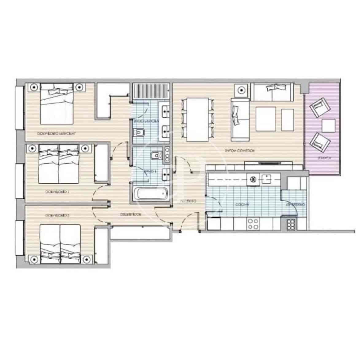 3 sovrum Lägenhet till salu i Madrid stad med pool - 780 000 € (Ref: 9952641)