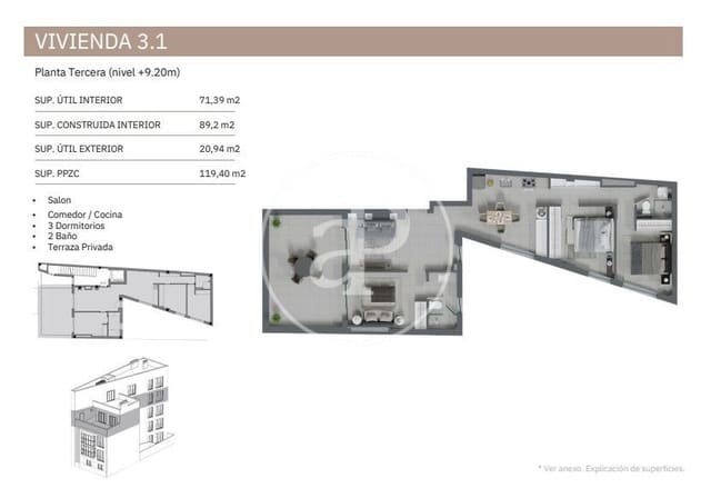 2 Zimmer Apartment zu verkaufen in Son Cotoner, Palma de Mallorca - 370.000 € (Ref: 9648146)