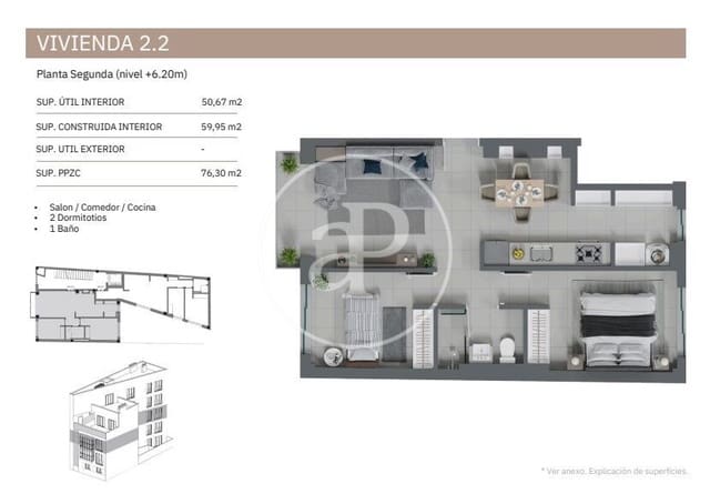 2 Zimmer Apartment zu verkaufen in Son Cotoner, Palma de Mallorca - 370.000 € (Ref: 9648146)