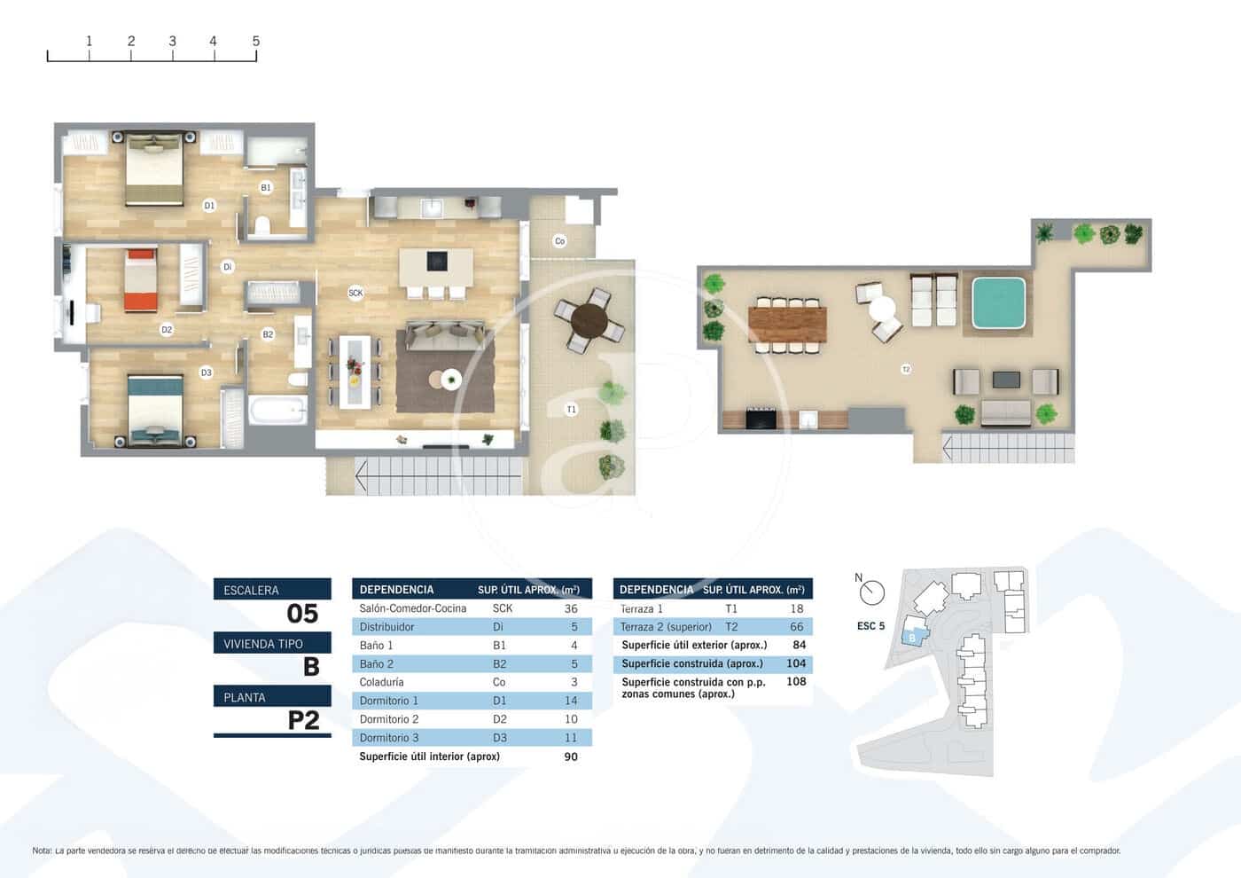 3 chambre Penthouse à vendre à Palma de Mallorca avec piscine - 1 075 000 € (Ref: 9778158)