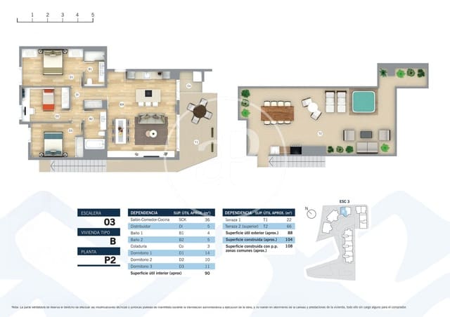3 chambre Penthouse à vendre à Son Serra - La Vileta, Palma de Mallorca avec piscine - 1 075 000 € (Ref: 9778160)