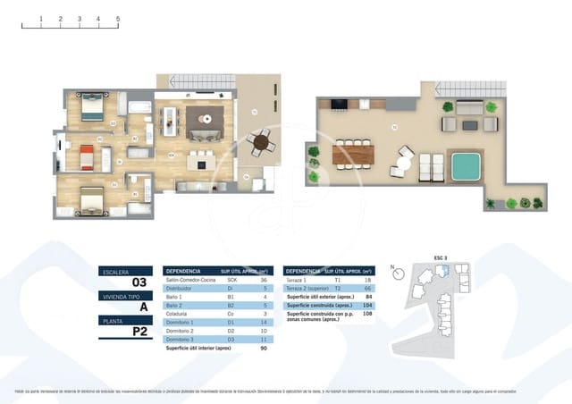 3 chambre Penthouse à vendre à Son Serra - La Vileta, Palma de Mallorca avec piscine - 1 075 000 € (Ref: 9778161)