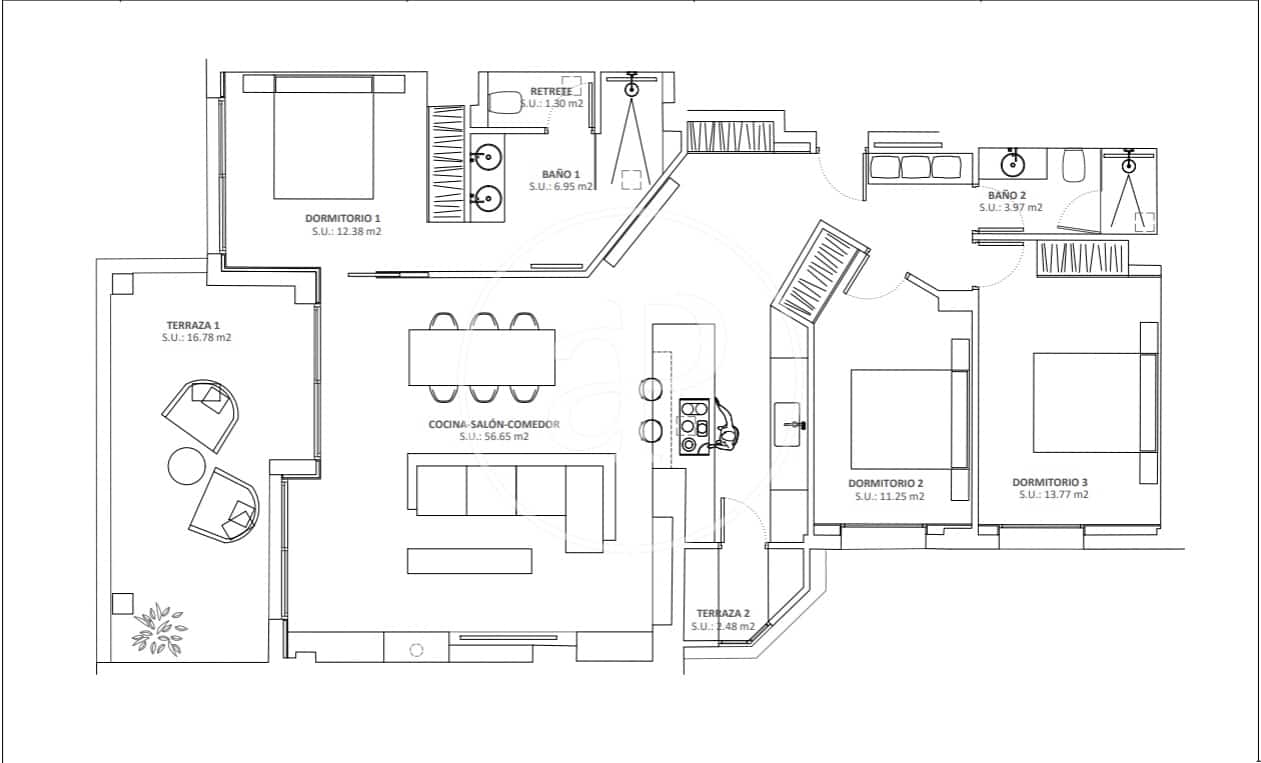 3 camera da letto Appartamento in vendita in Cas Catala - 1.650.000 € (Rif: 9815864)
