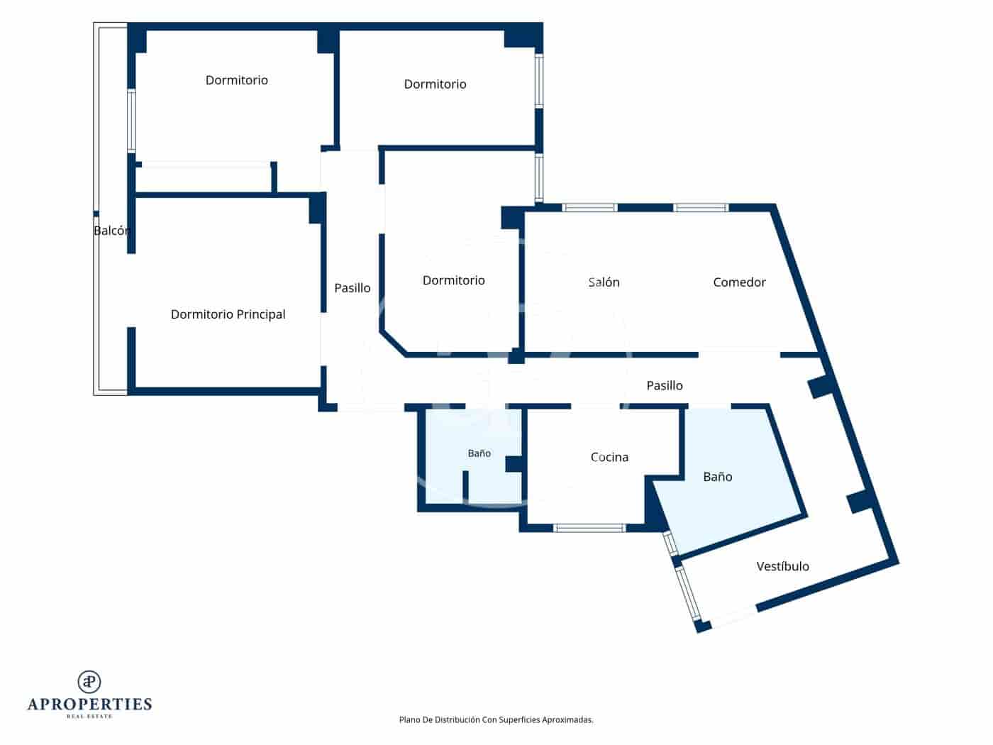 4 Zimmer Apartment zu vermieten in Valencia Stadt - 1.600 € (Ref: 10005717)