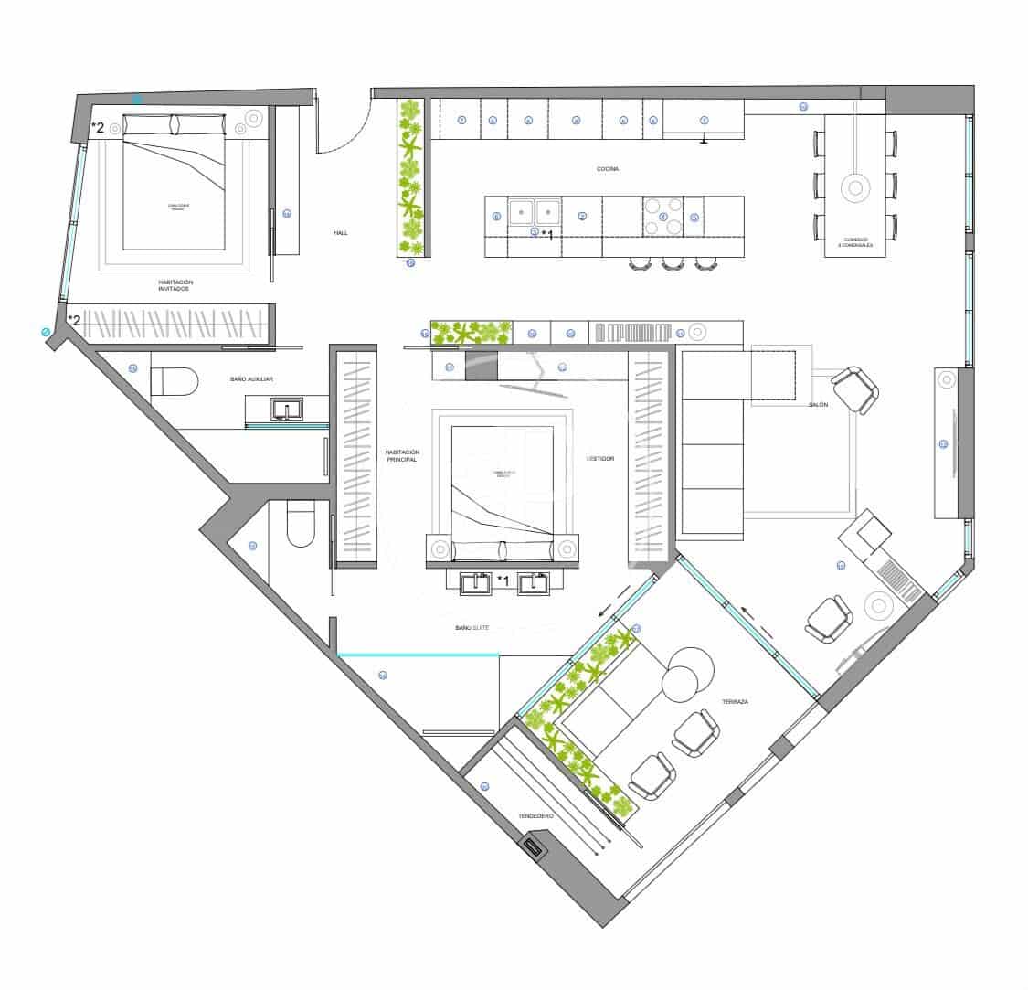 2 camera da letto Appartamento da affittare in Valencia citta - 3.000 € (Rif: 10011544)