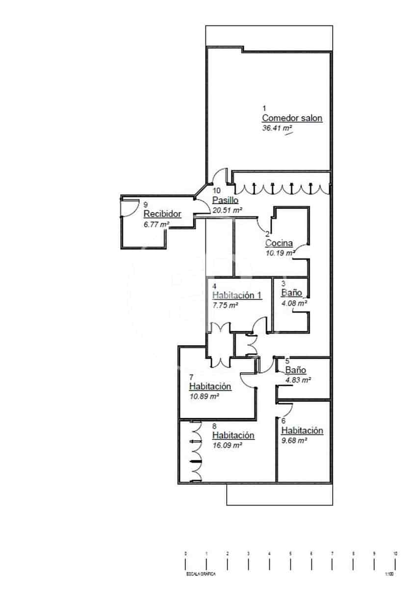 4 camera da letto Appartamento da affittare in Valencia citta con garage - 2.200 € (Rif: 10024243)