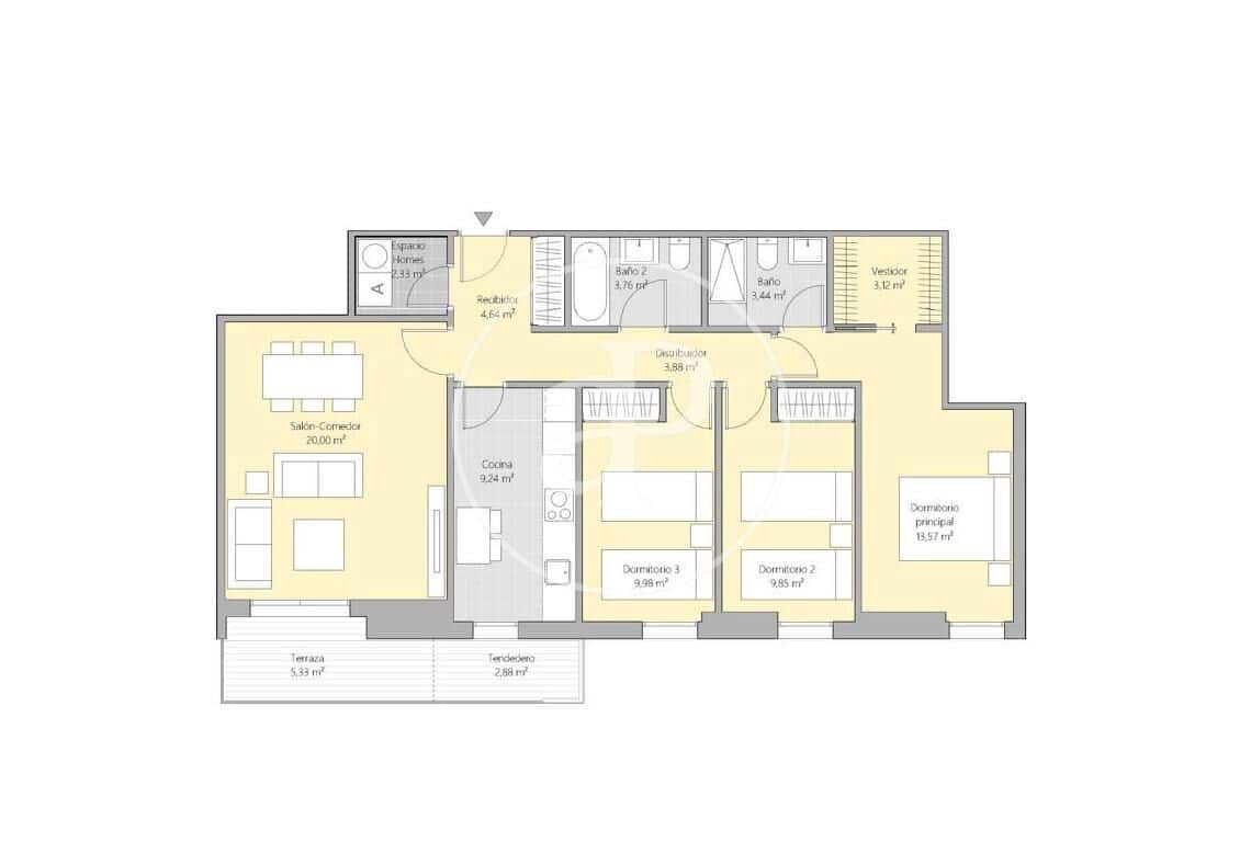 3 makuuhuone Huoneisto myytävänä paikassa Valencia kaupunki mukana uima-altaan - 630 000 € (Ref: 10047430)