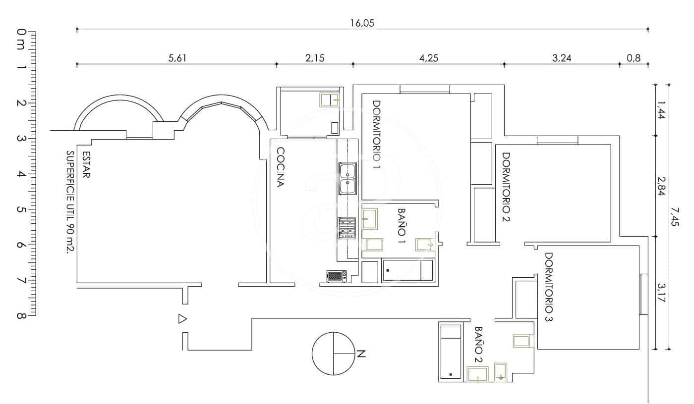 3 bedroom Apartment for rent in Valencia city - € 1,400 (Ref: 10147059)